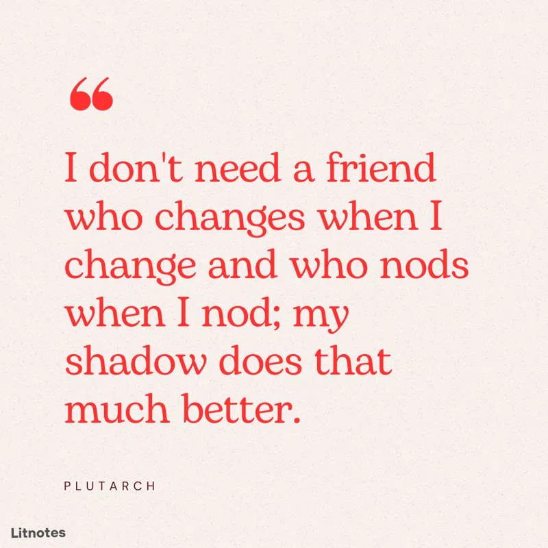 I don't need a friend who changes when I change and who nods when I nod; my shadow does that much better.